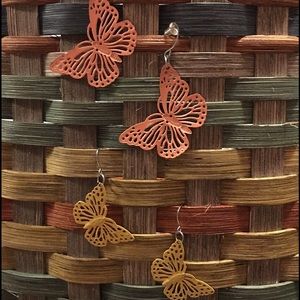 Butterfly earrings (sold as lot of 2 pair)