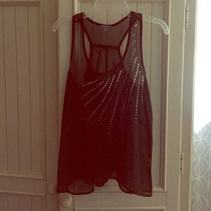 Black tank top with sequins. Worn once. Size xs.
