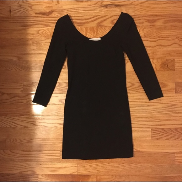 Black 3/4 sleeve mini dress