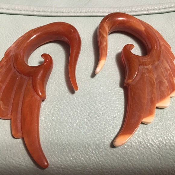 Angel wings 7/16" dangle gauges