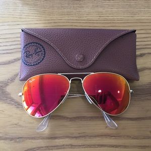 Orange Reflective Ray ban Aviators 58mm