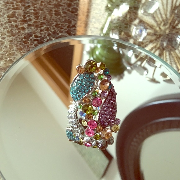 Rhinestone multicolored ring