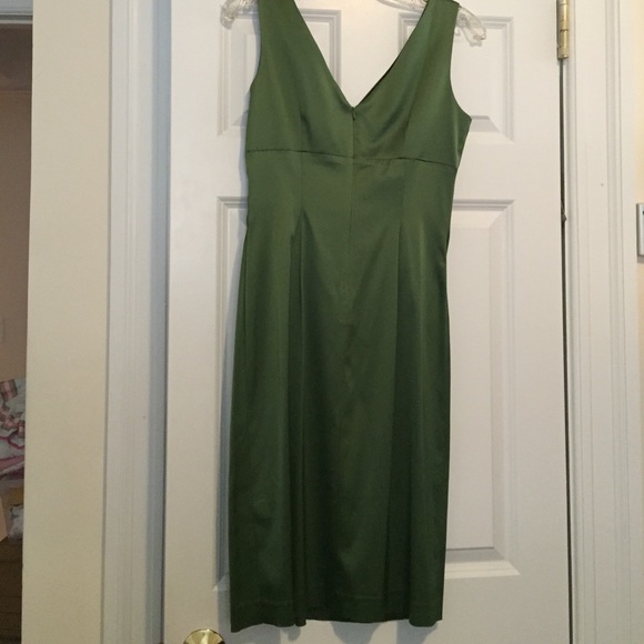 Donna Ricco Green Stretch Satin Dress - Picture 4 of 4