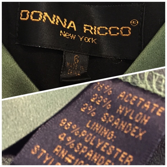 Donna Ricco Green Stretch Satin Dress - Picture 3 of 4