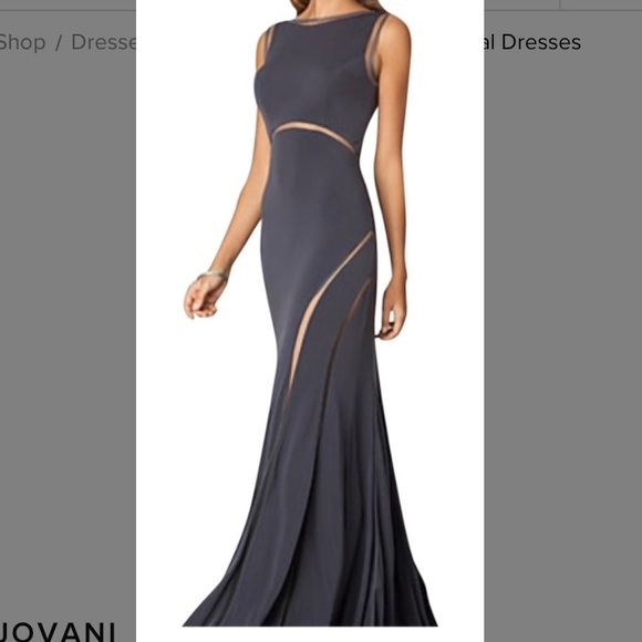 Jovani dark gray long dress