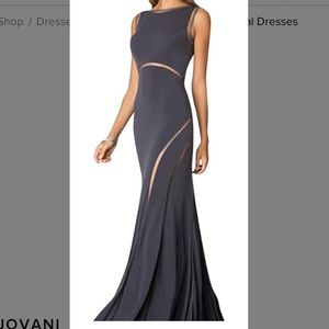 Jovani dark gray long dress