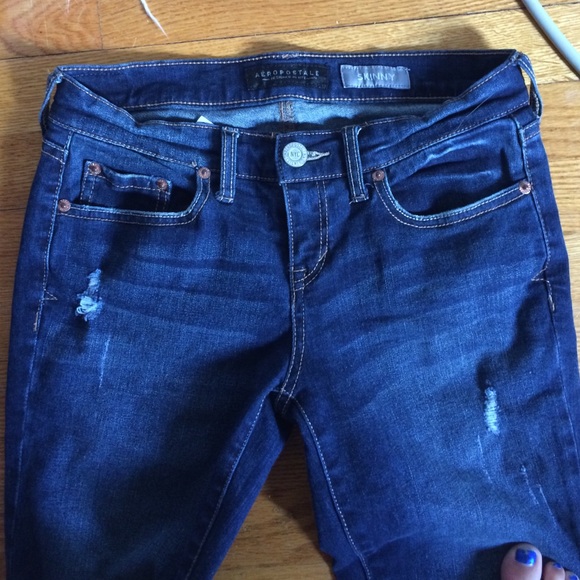 navy blue Aeropostale skinny jeans - Picture 3 of 4