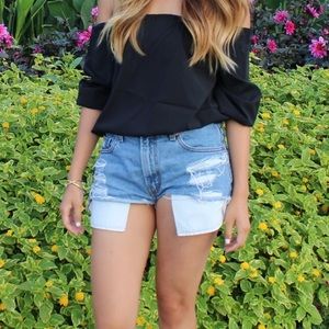 Levi's 505 Distressed Denim Shorts