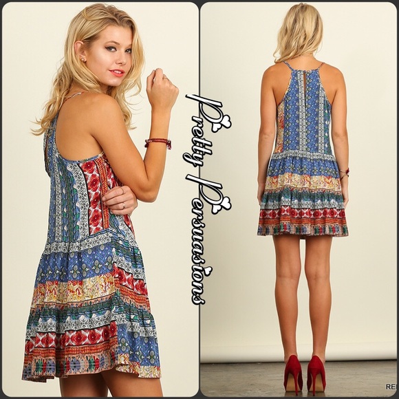 SOLD OUT NWT Tribal Printed Swing Tank Dress Tunic - Picture 2 of 2