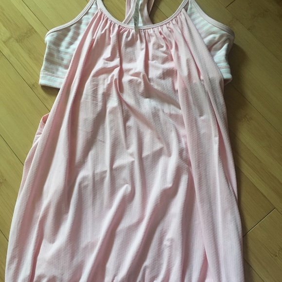 Pink and white Lululemon top, size 10