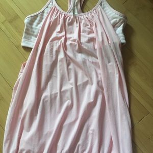 Pink and white Lululemon top, size 10