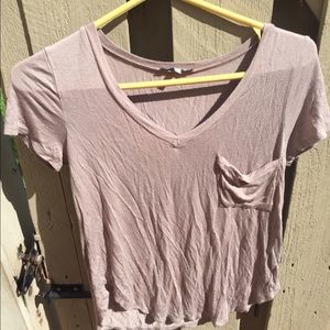 Dusty pink v neck