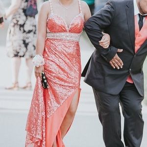 Coral prom dress