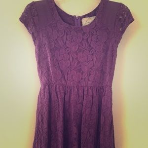 Floral pattern purple dress