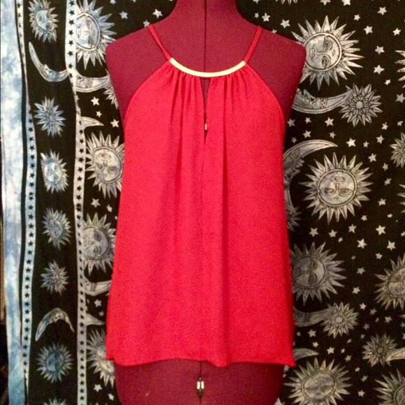 Red halter blouse