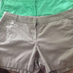 J. Crew Chino Shorts in beige and green