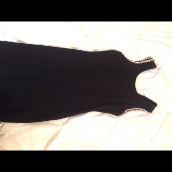Black bodycon dress with bling shoulders