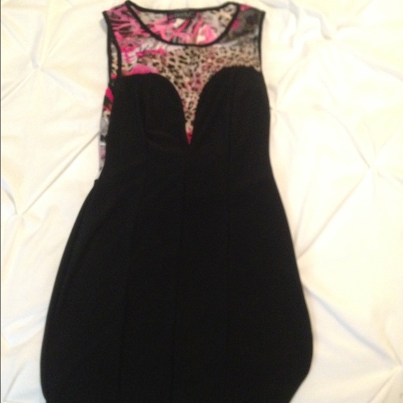 Mini dress, black/sheer