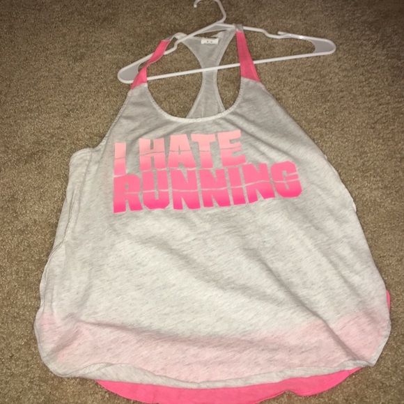 Victoria secret "I hate running" tank top