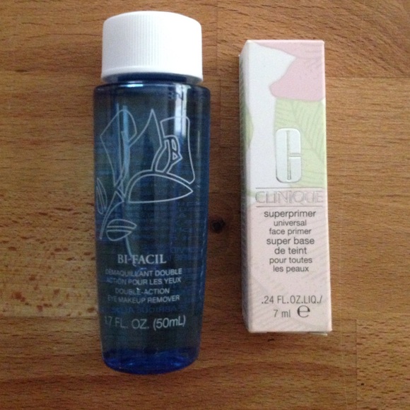 Clinique Superprimer Lancôme bifacil makeup remov