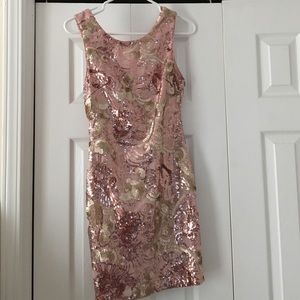Ark & Co blush sequin dress with V-back