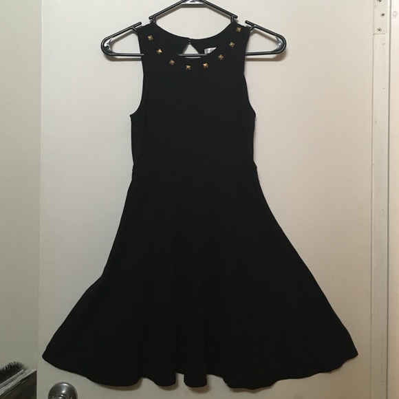 Black Cotton Mini Dress - Picture 1 of 4