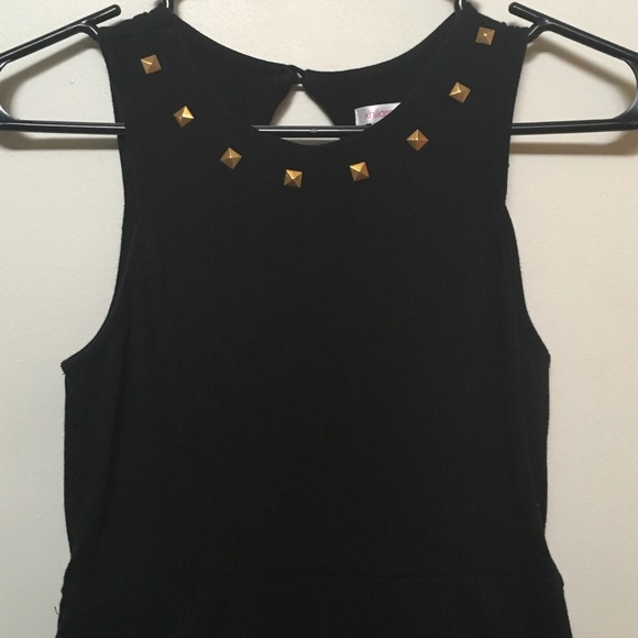 Black Cotton Mini Dress - Picture 2 of 4
