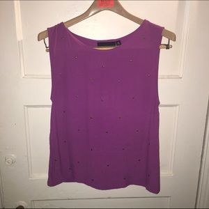 Purple studded blouse great for Clemson game day