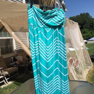 Xl strapless teal maxi dress