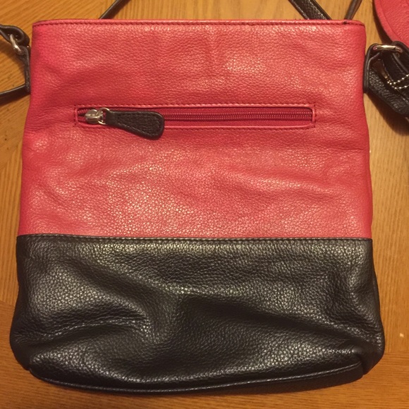 Black and red Wilson's genuine leather crossbody