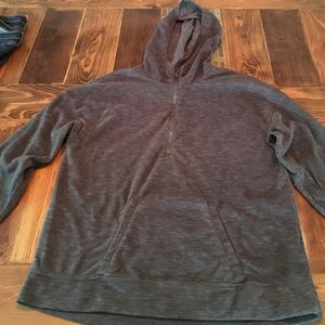 Old Navy Gray Fleece Half-Zip Hoodie Size XL