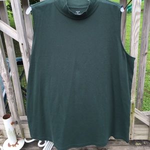CJ Banks green mock sleeveless turtleneck shirt