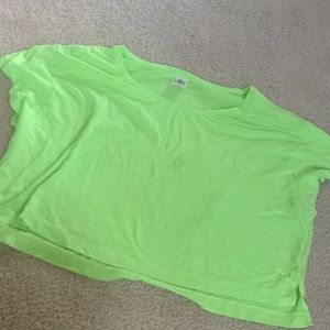 Pink neon green crop top
