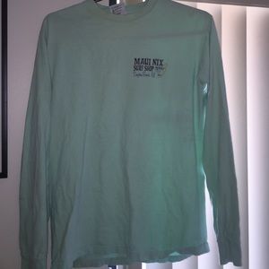 Long sleeve mint green Maui Nix surf shop shirt