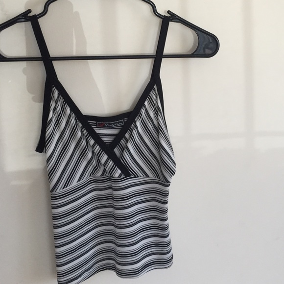 Soft Vintage Striped Deep V Neck - Picture 2 of 3