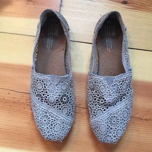 Grey crochet toms