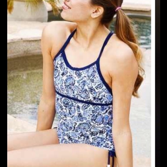 Blue Floral One Piece Swimsuit