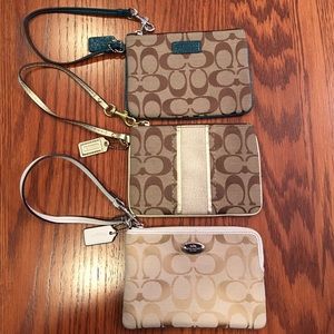 Set of THREE Coach Wristlets. 3/$60