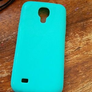 Galaxy s4 mini Teal phone case w/ screen protector