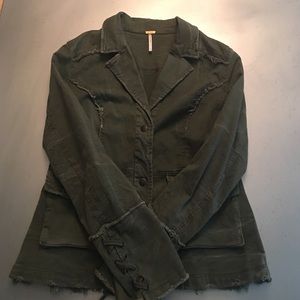 Free People army green jacket, size small