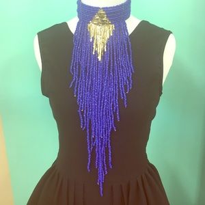 Royal Blue Shingle Necklace 🌸