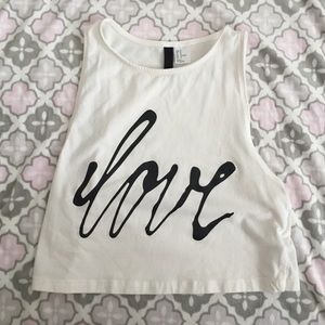 "Love" crop top size medium