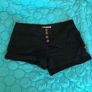 Black button up shorts