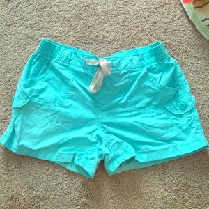 Bright blue shorts