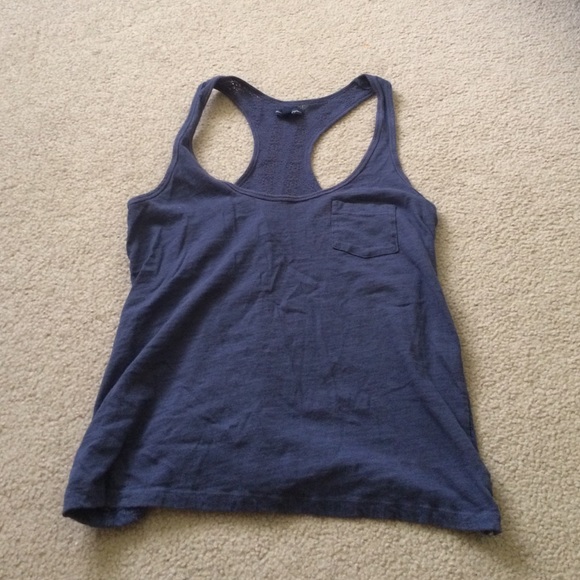 navy tank with a lace back