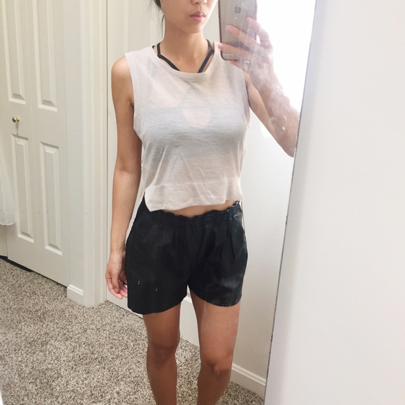 H&M Trend Taupe High-Low Sheer Top