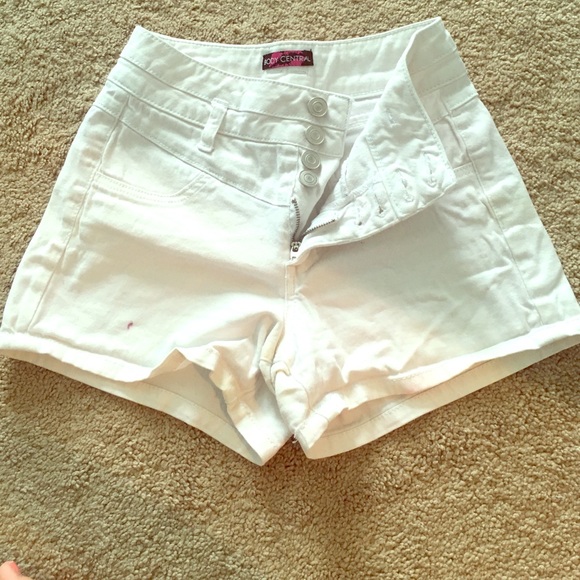 White high waisted shorts soft