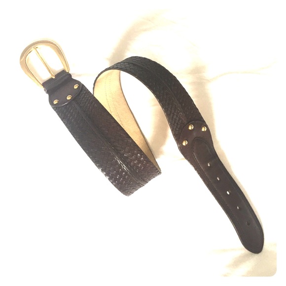 Michael Kors brown leather woven belt