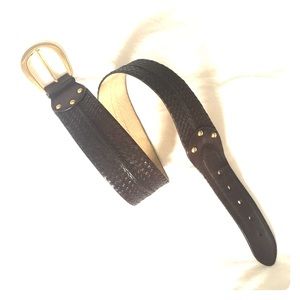 Michael Kors brown leather woven belt