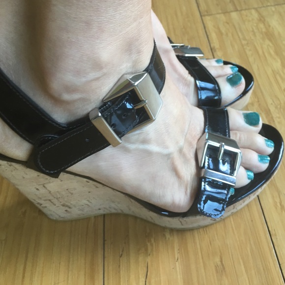 Stuart Weitzman cork platform wedges